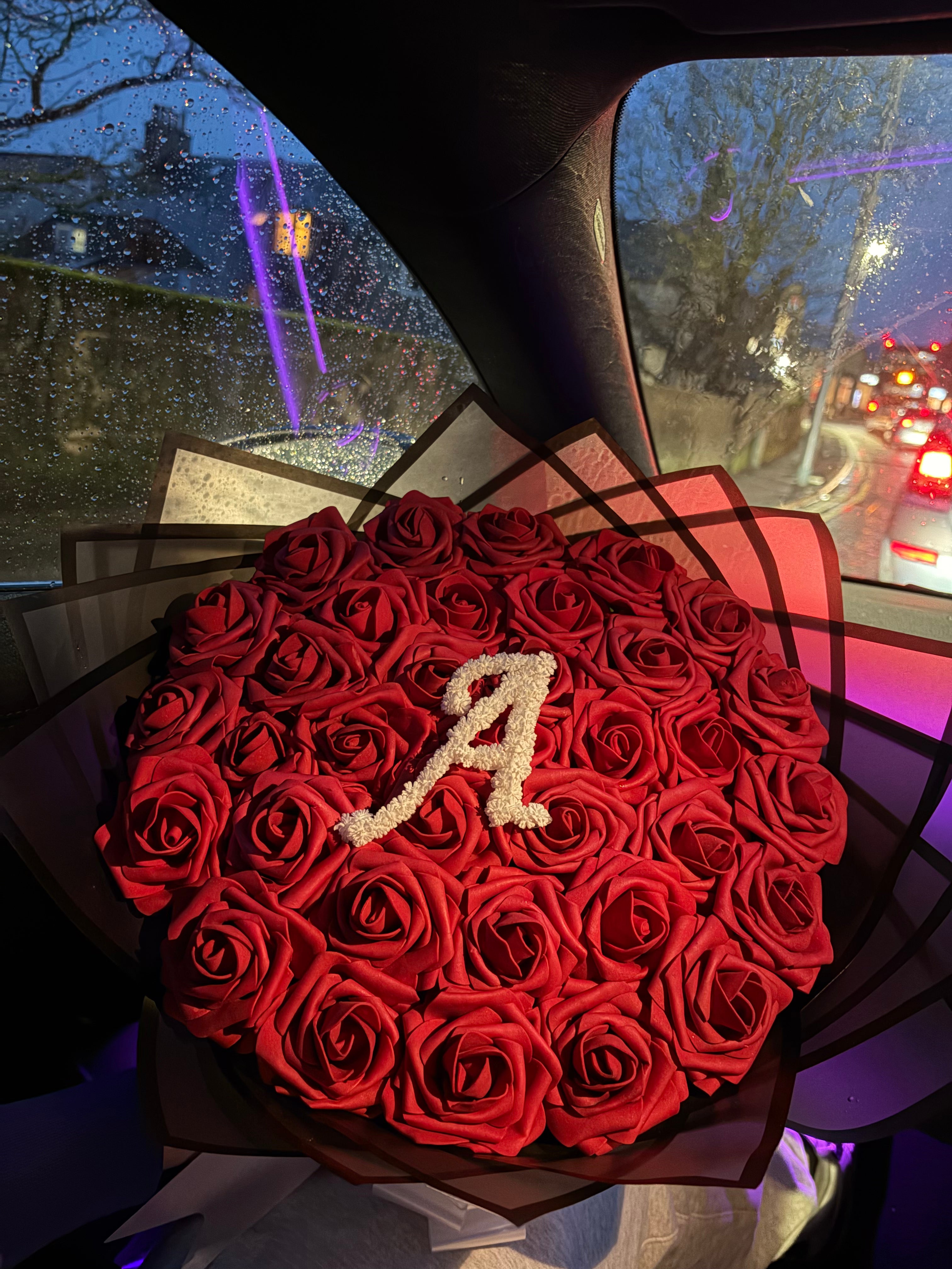 Custom “A” Artificial Rose Bouquet