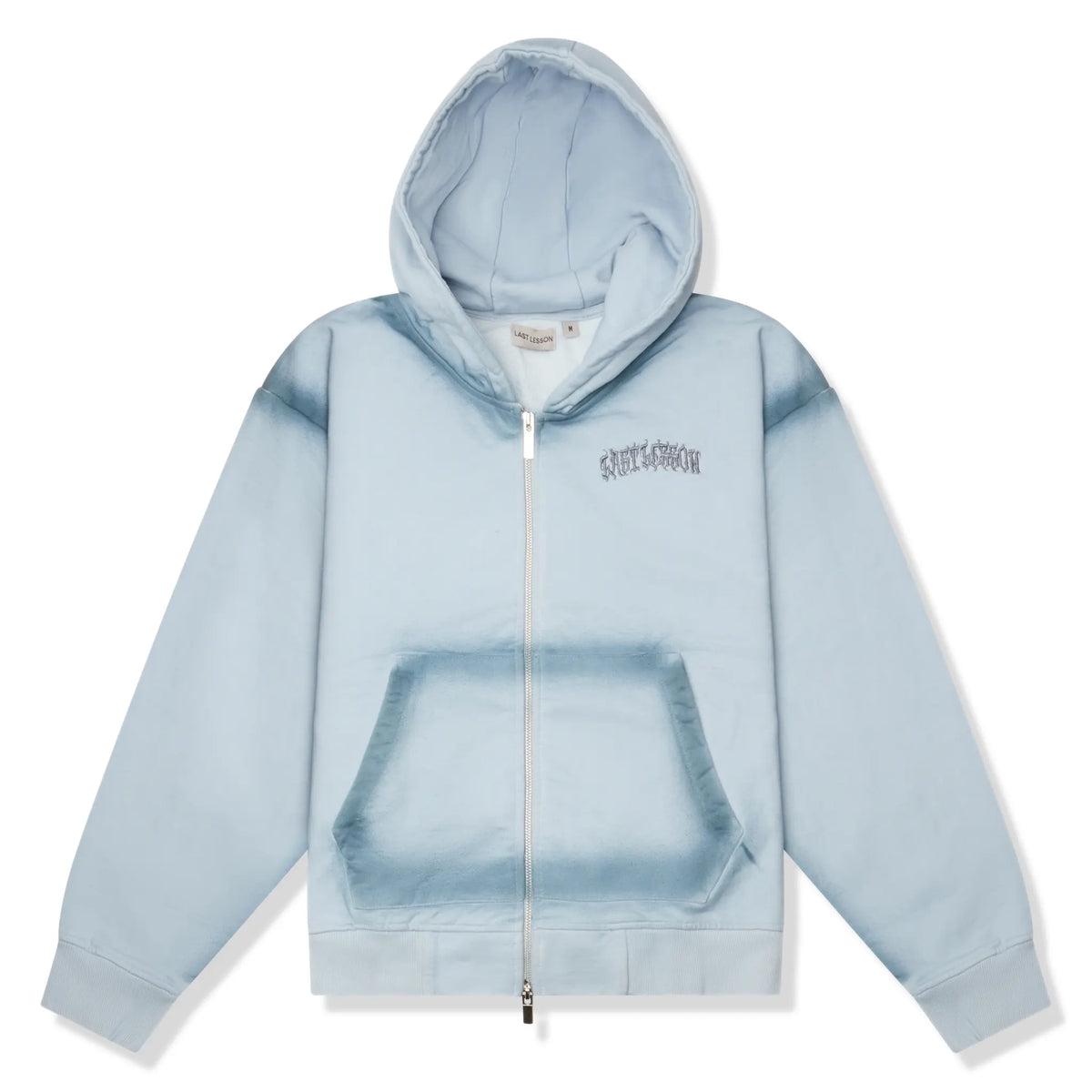 Last Lesson Sprayed Blue Hoodie